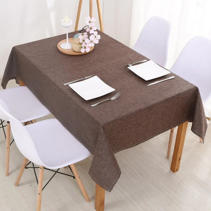 nappe rectangulaire lin imperméable moderne table manger beige bleu marine gris printemps été automne