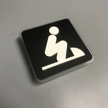 sticker signalétique toilette homme moderne minimaliste noir blanc decoration salle bains
