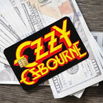 cartes crédit autocollantes ozzy osbourne logo waterproof résistantes graphique noir doré