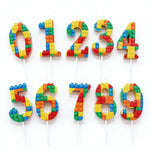bougies anniversaire chiffres couleurs construction blocs decorative enfantine pique số đến