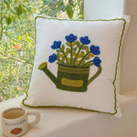 coussins décoratifs brodés motifs floraux 45x45cm polyester adhésifs traditionnels