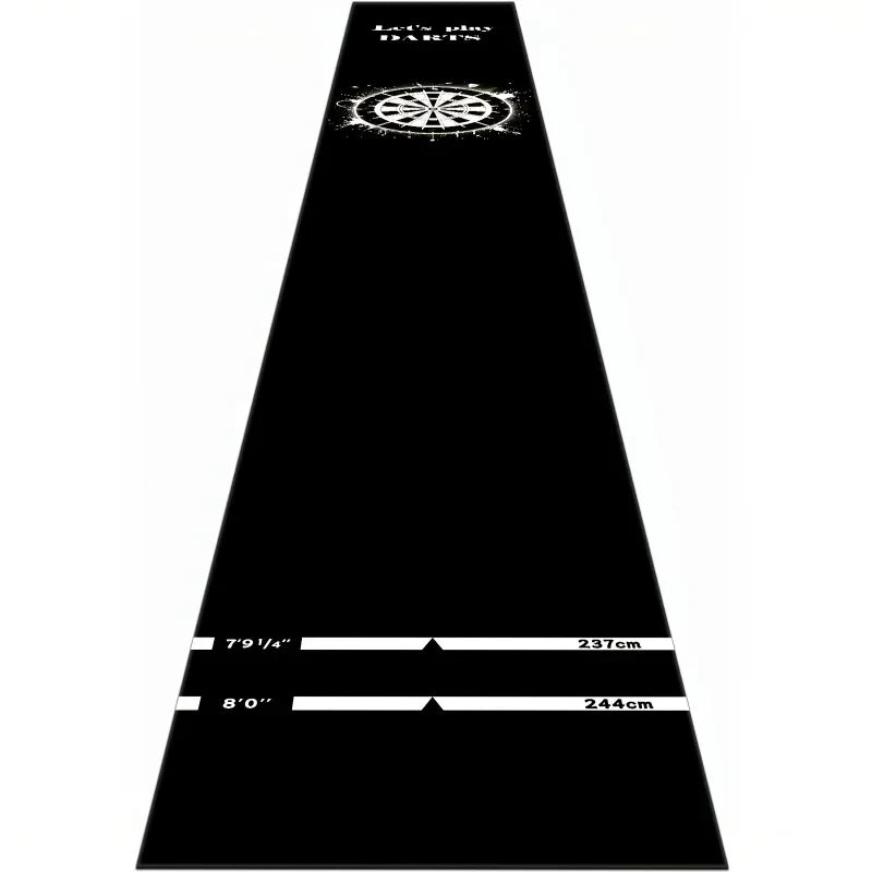 tapis jeu fléchettes noir logo fléchettes let's play darts lignes blanches moderne anti dérapant