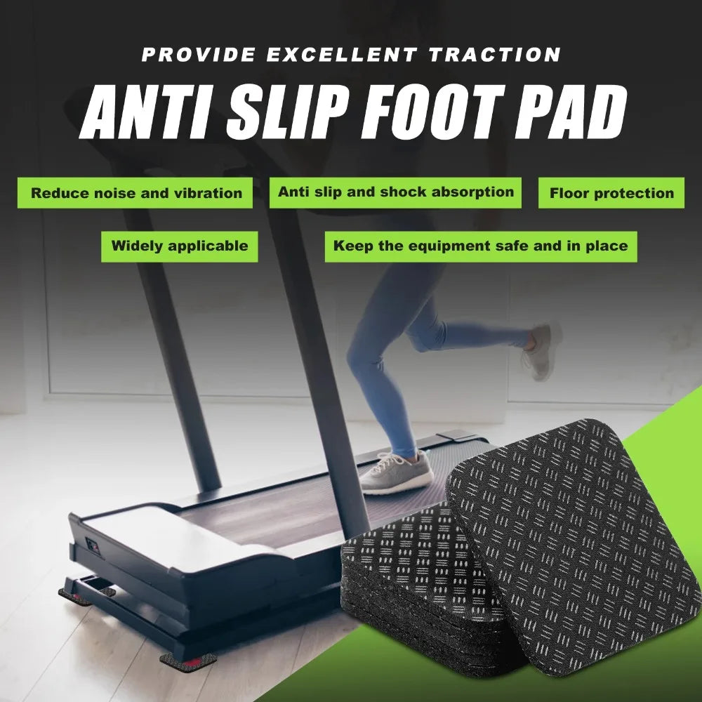 pads anti dérapants adhésifs tapis course noirs rayures blanches modernes sécurisateurs fitness
