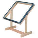 Cadre broderie bleu marine beige tissu pointillé vis clips tournevis pratique robuste 25cm 36cm