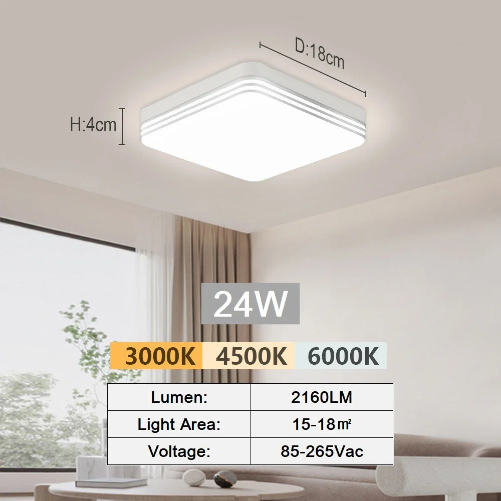 plafonnier led moderne blanc économique facile.surface encastrée interrupteur tactileflux lumineux 249 2000w