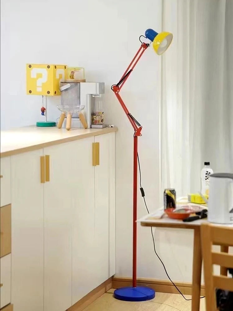 lampe sol led rouge bleu moderne industriel clips métalliquesTouchable Interrupteur Haut Bas couleurs changeables