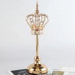 décoration maison bougeoirs couronne or cristaux métal transparent royal glamour