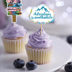 décoration fête voyage avion valise boussole globe lettres toppers cupcakes illustrations aventures
