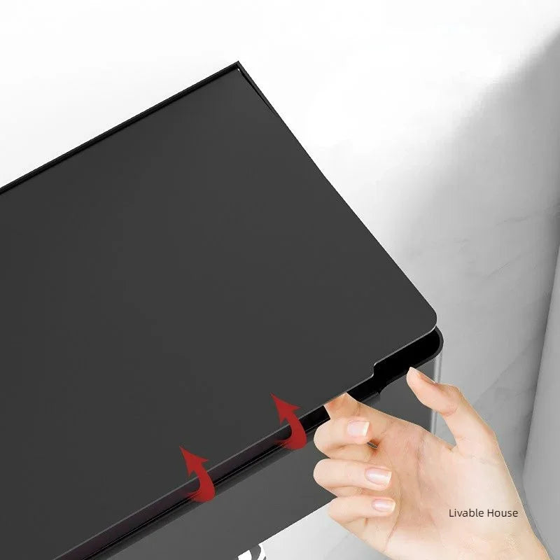 support papier toilette noir rangement moderne boîte lingettes adhésif