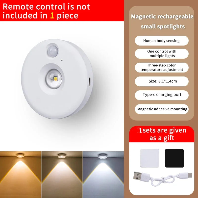 veilleuse détecteur mouvement led rechargeable télécommande adhésif moderne chambre blanc
