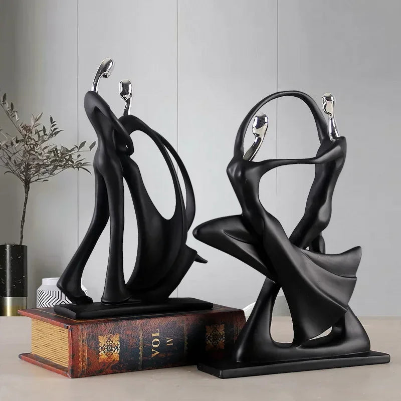 ornements modernes sculpture noire abstraite décoration intérieure minimaliste objet décoratif contemporain