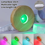 veilleuse led rechargeable bois naturel multicolore moderne adhésif interrupteur câble usb