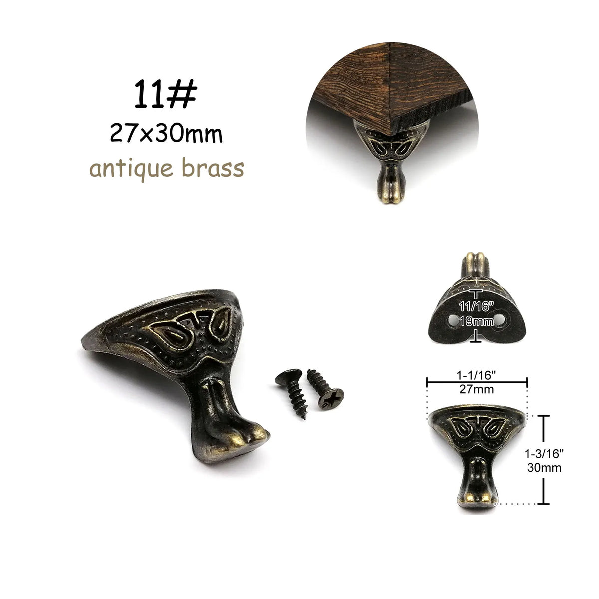 pieds meuble vis or argent bronze classiques vintage ornements métalliques