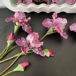 bouquet fleurs artificielles iris réalistes décoration intérieure mariage fête rose blanc violet bleu jaune
