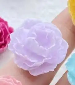 fleurs artificielles rose rouge jaune bleu violet blanches relief décor scrapbooking bricolage artisanat