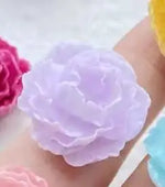 fleurs artificielles rose rouge jaune bleu violet blanches relief décor scrapbooking bricolage artisanat
