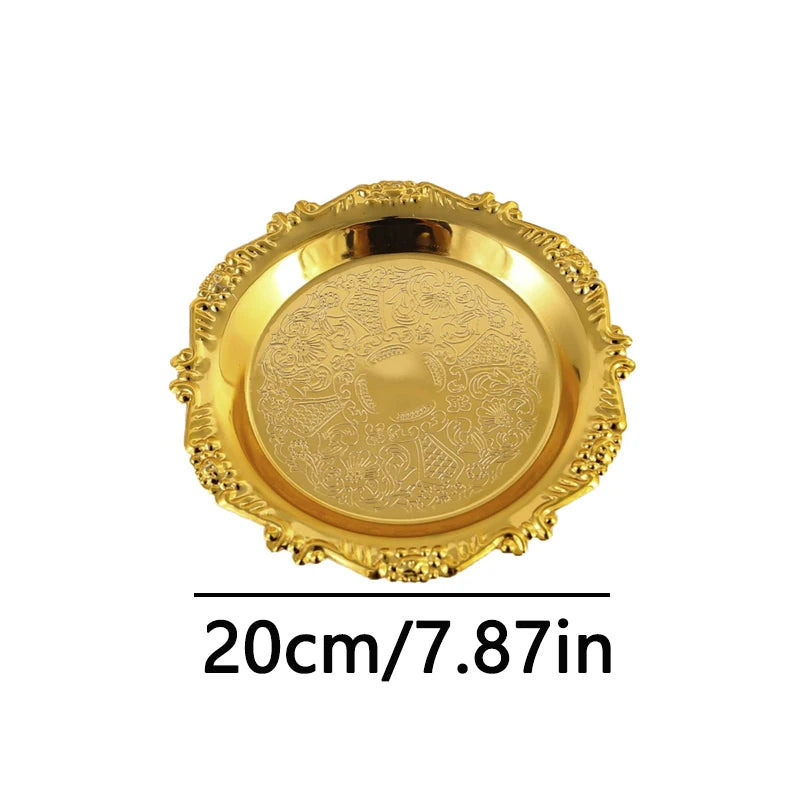 plateau decoratif or argent ornements baroques classique vintage boucles oreilles bracelet 7.5cm 10cm 15cm