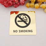 autocollant no smoking or gold symbole anti tabac adhésif carré moderne 10cm or noir