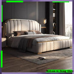 lit moderne bois beige cuir tissu ornements géométriques élégant contemporain 1800x2000mm
