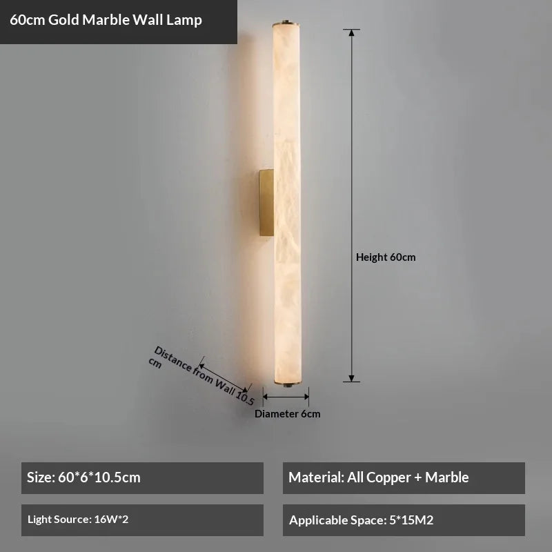lampe murale moderne marbre blanc led 80cm haute qualité decorationintérieur