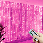 rideau lumineux led usb décoration intérieur extérieur fête mariage Noël blanc rose bleu télécommande
