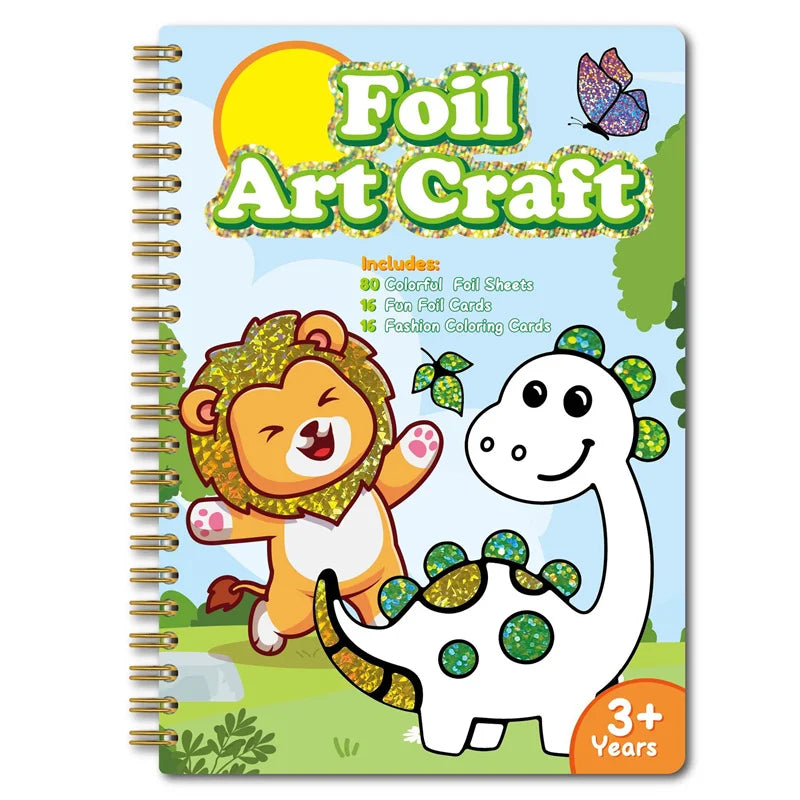 feuilles métal colorées animaux glitter cartes colorier mode créatif enfantin spirale 80 feuilles 32