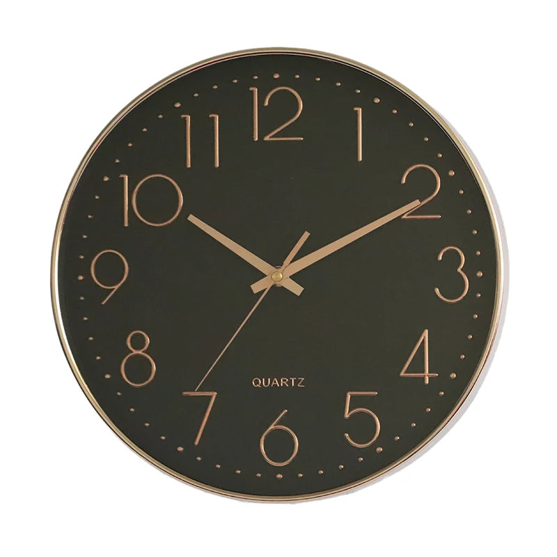 horloge murale moderne nordique verre transparent chiffres arabes blanc noir