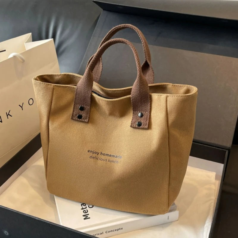 sac main femme noir beige polyester toile détachable moderne casual