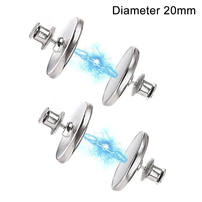 aimants magnétiques argentés modernes 17mm 20mm 25mm rideaux détachables sans clous trois six paires