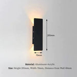 lampe murale moderne noire étanche 18w ip65 led 85265v ip65