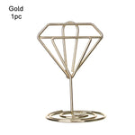 pinces papier cœur diamant moderne or rose argenté métal décoratif cartes notes support