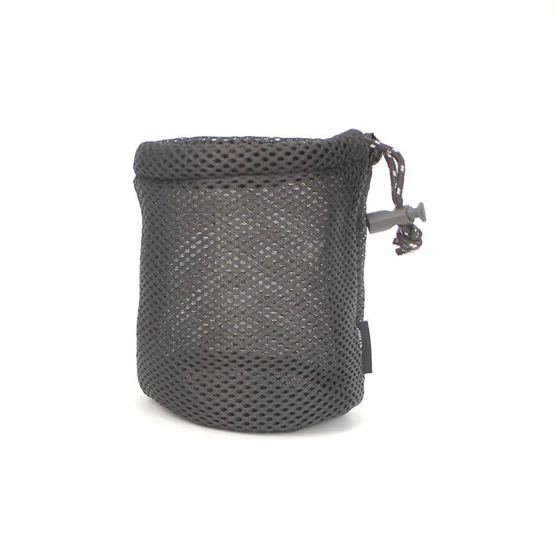 sac rangement nylon noir filet camping utilitaire vaisselle ustensiles portable extérieur