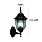 lampe murale classique transparente détails décoratifs noir doré éclairage extérieur éclairage industriel verre trempé
