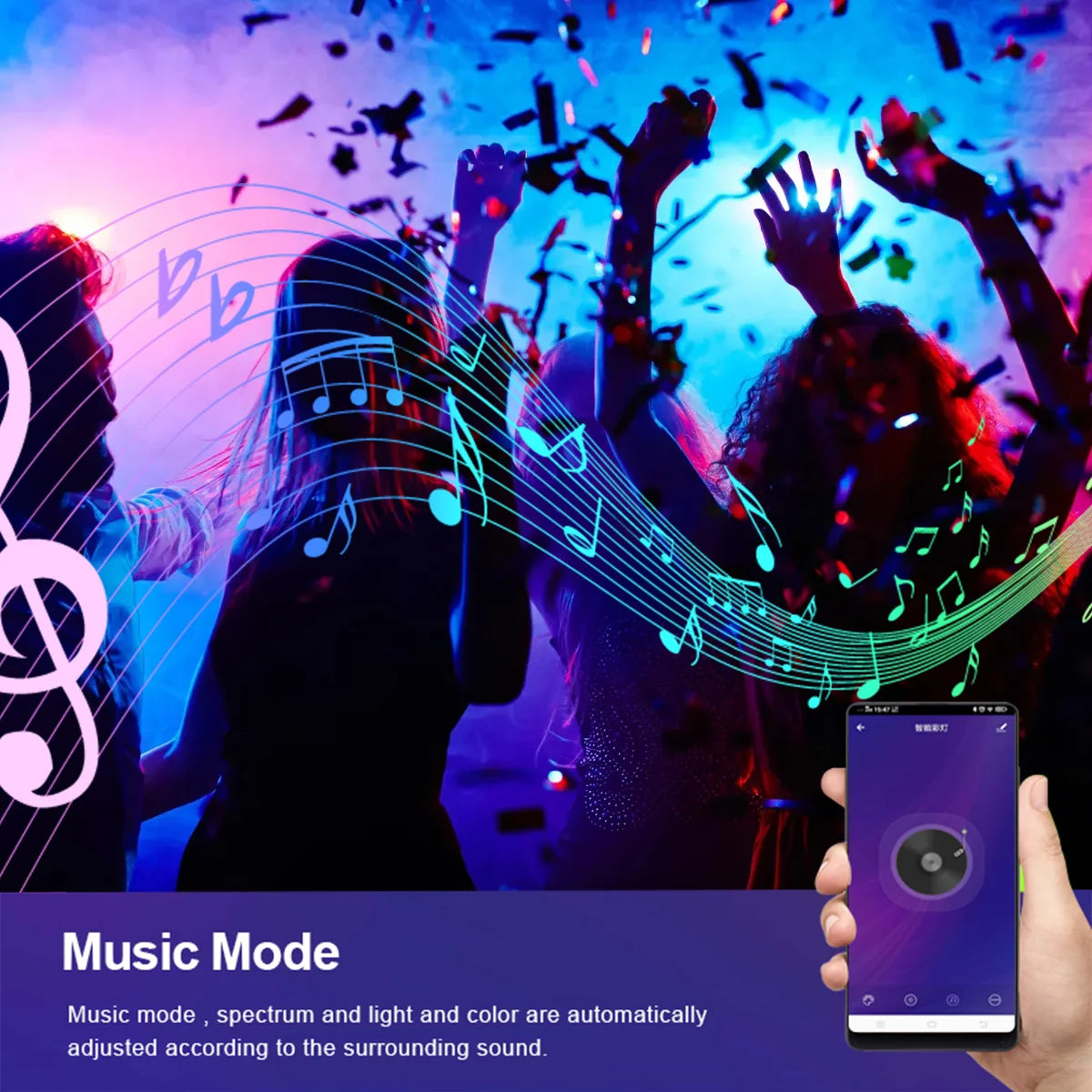 ruban led intelligent blanc moderne controle adhésif app mobile alexa google assistant