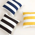 housse coussin polyester rayé blanc jaune moderne 45x45cm 30x50cm car sofa