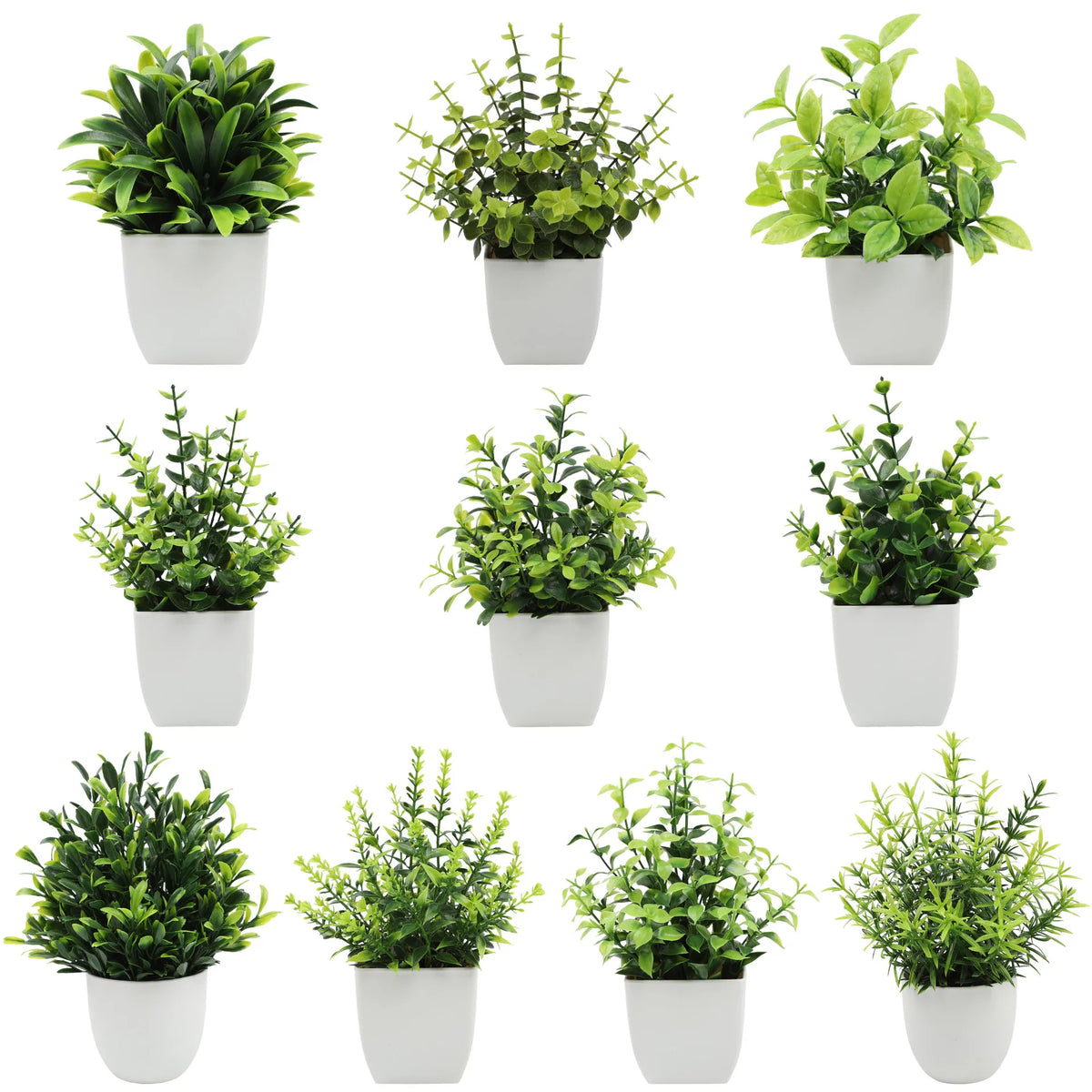 décoration intérieure plante artificielle eucalyptus bonsaï vert feuilles fines moderne sans entretien pot blanc