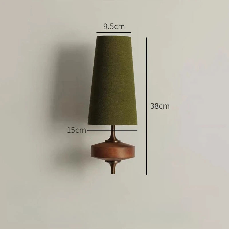 lampe murale rétro abatjour texture rugueuse éclairage quotidien beige marron vert minimaliste vintage années