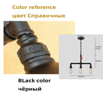 Lampe suspendue industrielle bronze noir rouge verre transparent chaîne métallique E27 vintage 10 15m²
