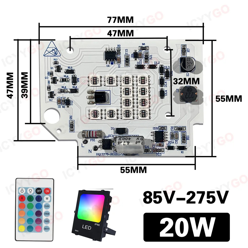 projecteur extérieur led 5050 blanc haute luminosité 10w 20w 50w 100w