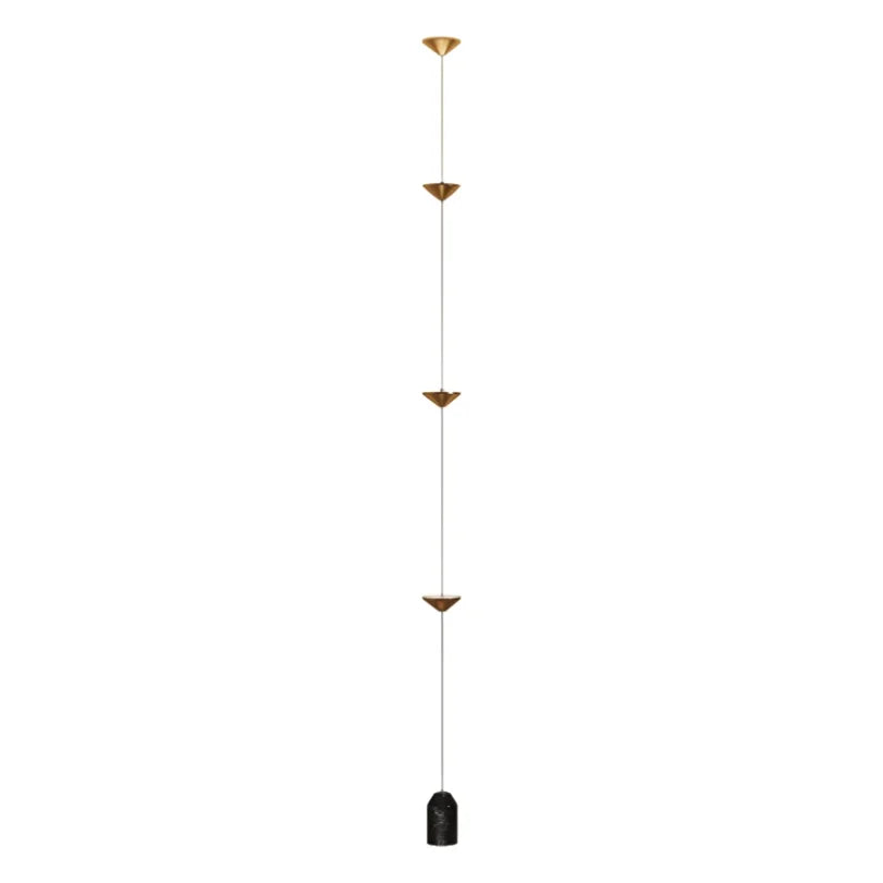 lampe suspension contemporaine marbre noir sources lumineuses 11 15w led noire dorée