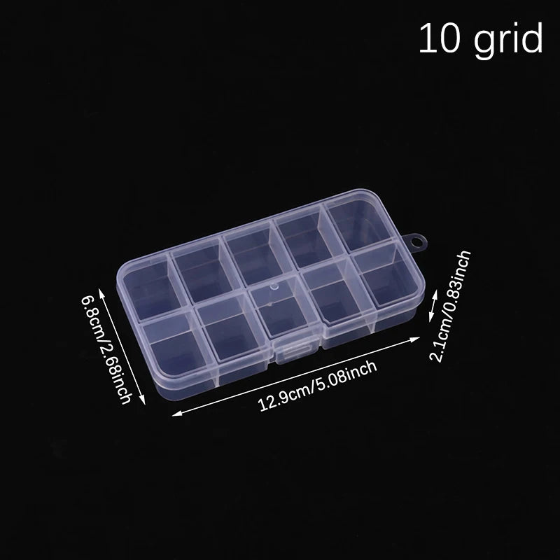 organisateur trousse maquillage boîtes rangement transparentes compartiments clips modernes kit nail art outils strass
