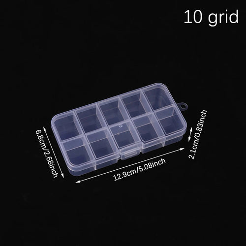 organisateur trousse maquillage boîtes rangement transparentes compartiments clips modernes kit nail art outils strass