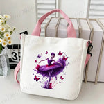 sac main femme toile danseuse papillons blanc moderne décontracté fourre tout