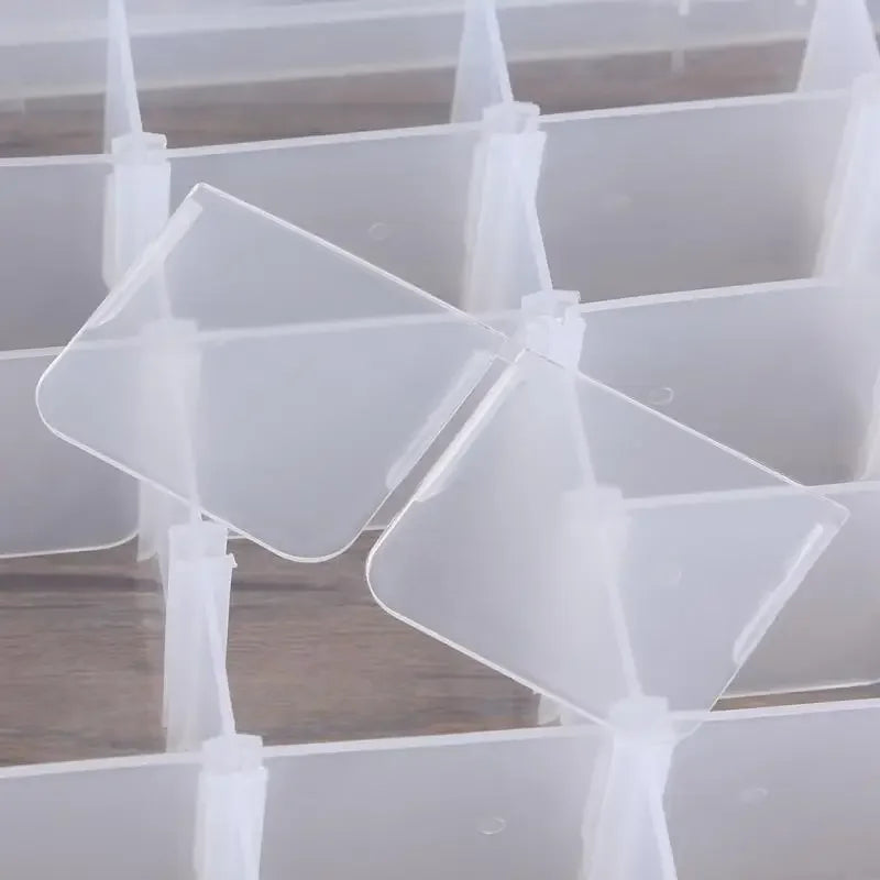 boîte rangement transparente 36 compartiments clips poignées pratique bijoux outils organisation utilitaire clips fermerture