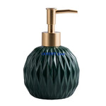 distributeur savon liquide rouge vert noir blanc rayures diagonales moderne élégant Pompe