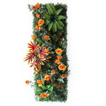 panneau végétal artificiel fleurs roses feuilles vertes décoration murale jardin mariage extérieur intérieur moderne