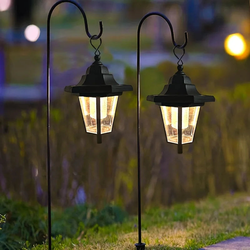 lampes solaires led extérieures vintage noires lumière multicolore fleurs artificielles inclusion solaire contemporaine