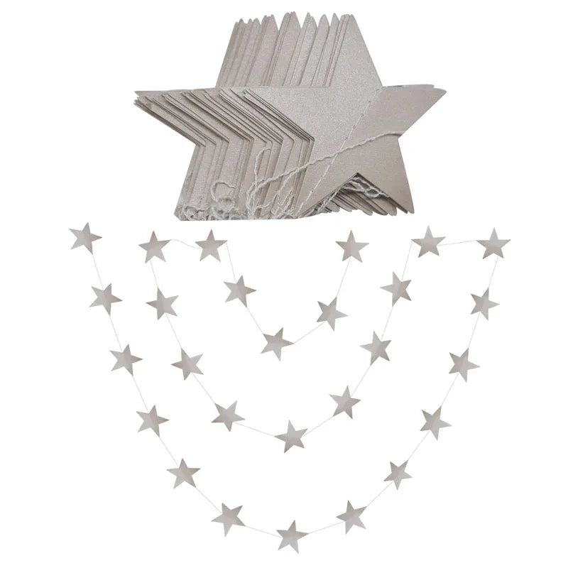 guirlande étoiles or argent blanc festives anniversaire noël mariage décoration chambre enfants métalliques brillantes