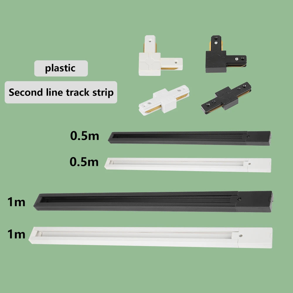 rails suspension blanc noir moderne connecteurs vis assemblage luminaires fixations fonctionnel plat lisse