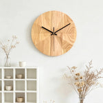 horloge murale bois naturel motif géométrique moderne aiguille quartz circulaire salon décoration unique opacité
